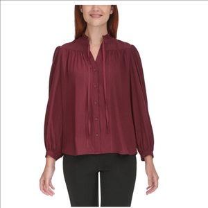 DKNY Burgundy Women's Blouse